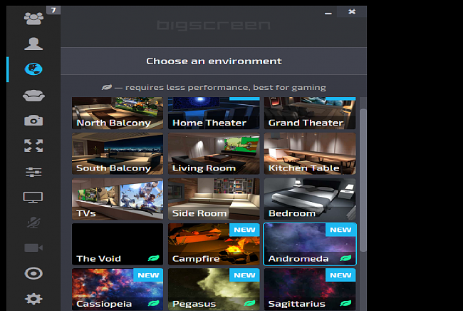big screen environments